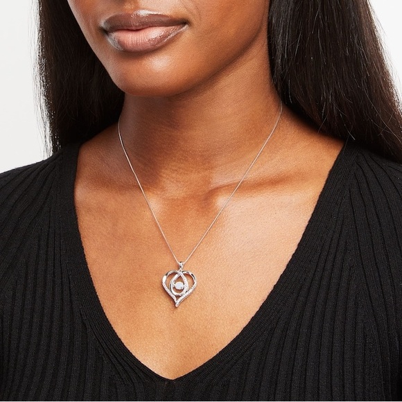 NEW Kay Jewelers Opal Heart with White Lab-Created Sapphires Necklace - Picture 8 of 8